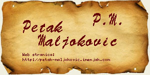 Petak Maljoković vizit kartica